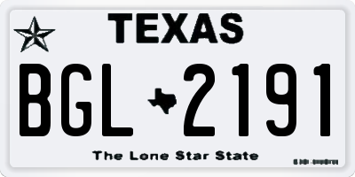 TX license plate BGL2191