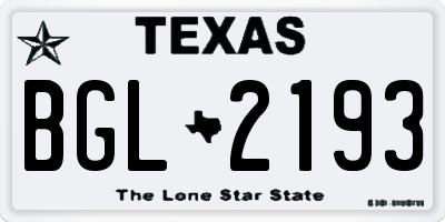 TX license plate BGL2193
