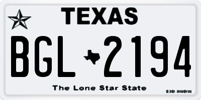 TX license plate BGL2194