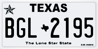 TX license plate BGL2195