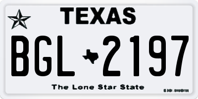 TX license plate BGL2197
