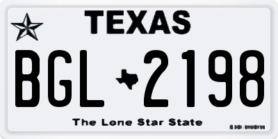 TX license plate BGL2198