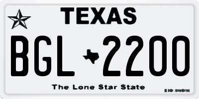 TX license plate BGL2200