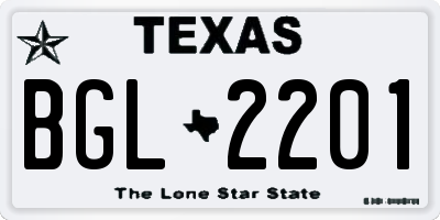 TX license plate BGL2201