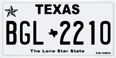TX license plate BGL2210
