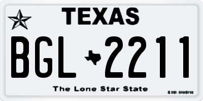 TX license plate BGL2211