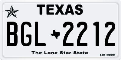 TX license plate BGL2212