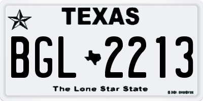 TX license plate BGL2213