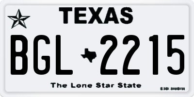 TX license plate BGL2215