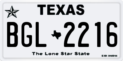TX license plate BGL2216
