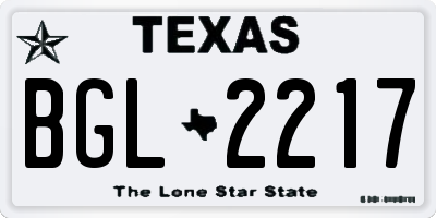 TX license plate BGL2217