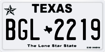 TX license plate BGL2219