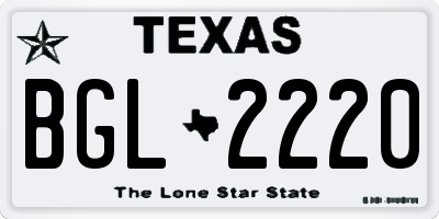 TX license plate BGL2220