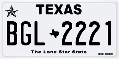 TX license plate BGL2221