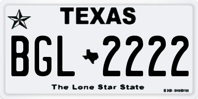 TX license plate BGL2222
