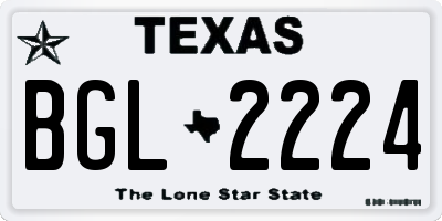 TX license plate BGL2224