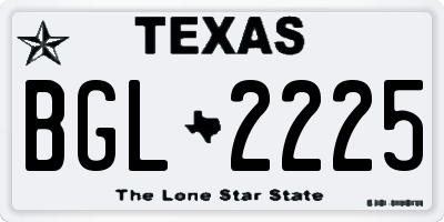 TX license plate BGL2225