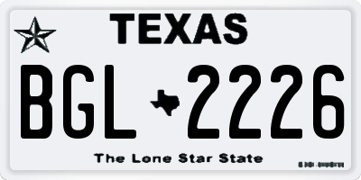 TX license plate BGL2226