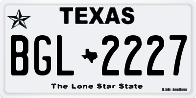 TX license plate BGL2227