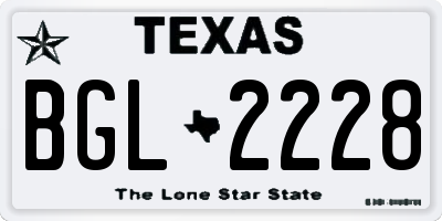 TX license plate BGL2228