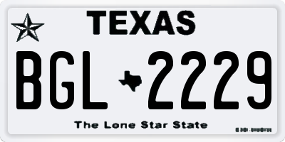 TX license plate BGL2229