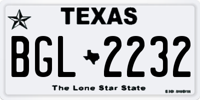 TX license plate BGL2232