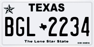 TX license plate BGL2234