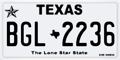 TX license plate BGL2236