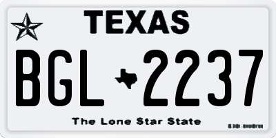 TX license plate BGL2237