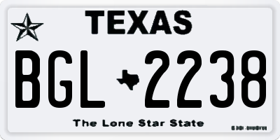 TX license plate BGL2238