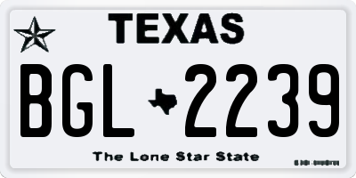TX license plate BGL2239