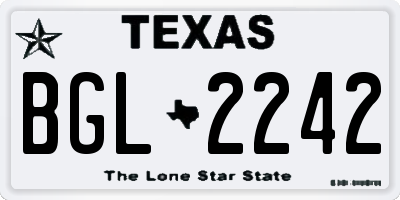 TX license plate BGL2242