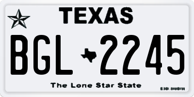 TX license plate BGL2245