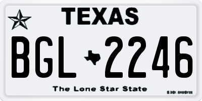 TX license plate BGL2246