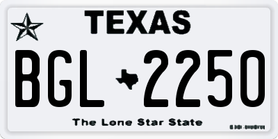 TX license plate BGL2250
