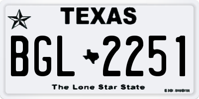 TX license plate BGL2251