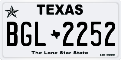 TX license plate BGL2252