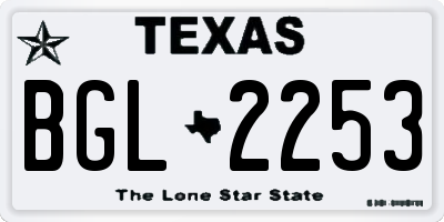 TX license plate BGL2253