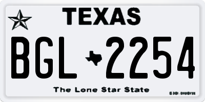 TX license plate BGL2254