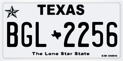 TX license plate BGL2256