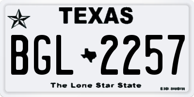 TX license plate BGL2257