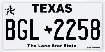 TX license plate BGL2258