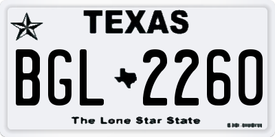 TX license plate BGL2260