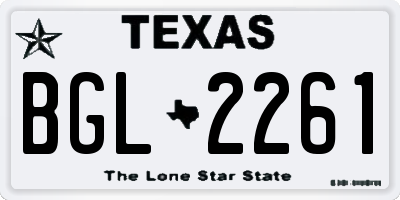 TX license plate BGL2261