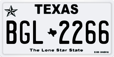 TX license plate BGL2266