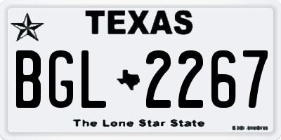 TX license plate BGL2267
