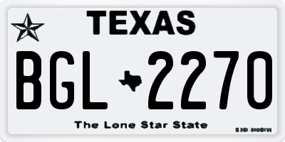 TX license plate BGL2270
