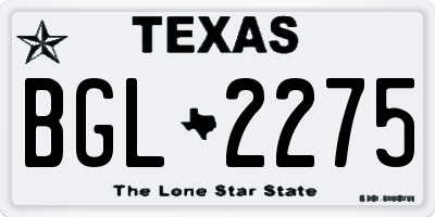TX license plate BGL2275