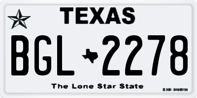 TX license plate BGL2278
