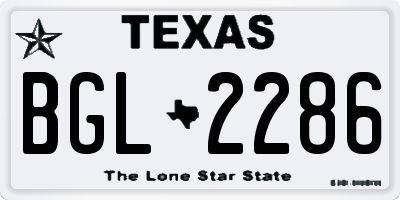 TX license plate BGL2286
